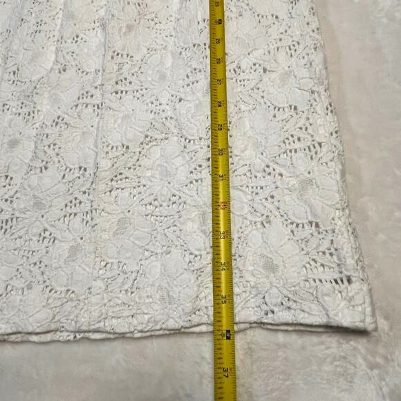 Ralph Lauren Spring Floral Crochet Dress Size 2 White Below Knee Midi Easter Pur - Picture 8 of 9